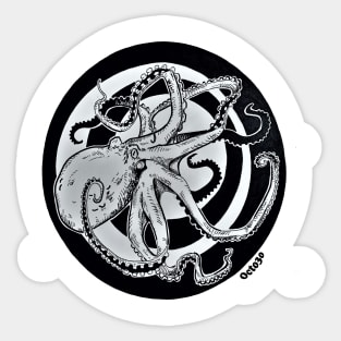 Circle Octopus 3 Sticker